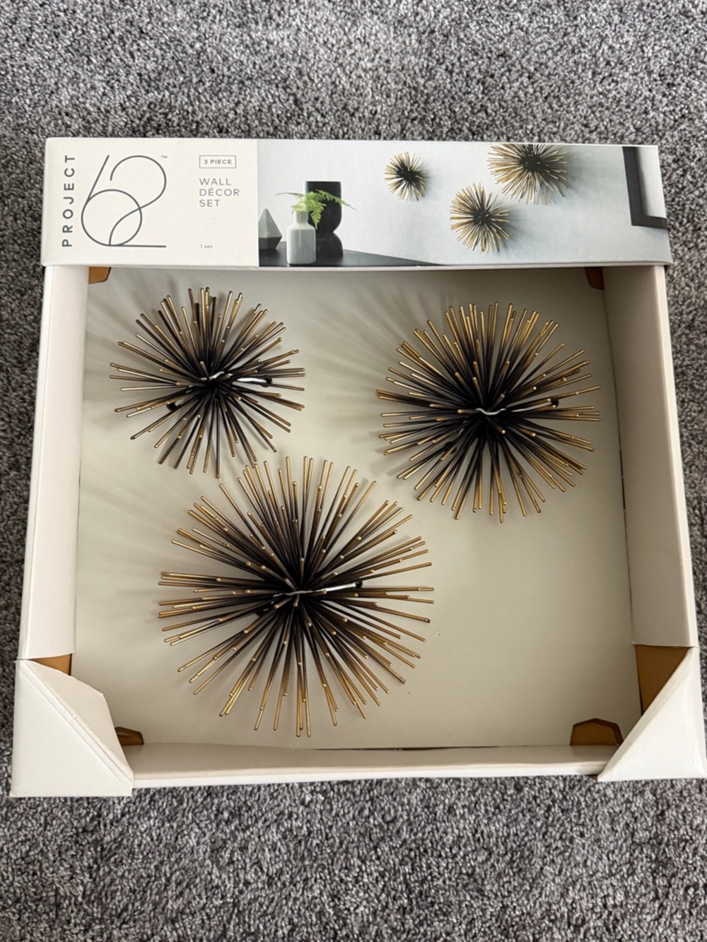 Project 62 Target Mid Century Modern Starburst Wall Decor Set of 3